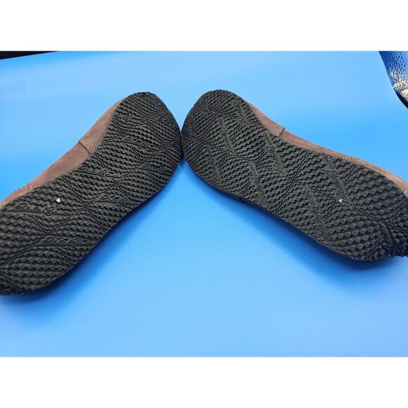 Eddie Bauer Women's CHRISTINE Slip On Shoes 8.5 Plum Nubuck Leather Ballet Flats - Picture 3 of 3